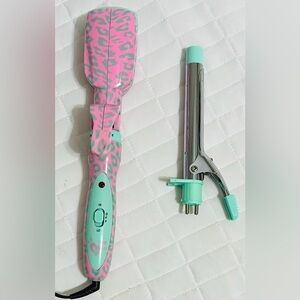 Justice/Conair Cheetah interchangeable curling iron/flat iron